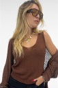 canotta con scollo a v glitter